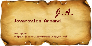 Jovanovics Armand névjegykártya