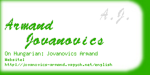 armand jovanovics business card